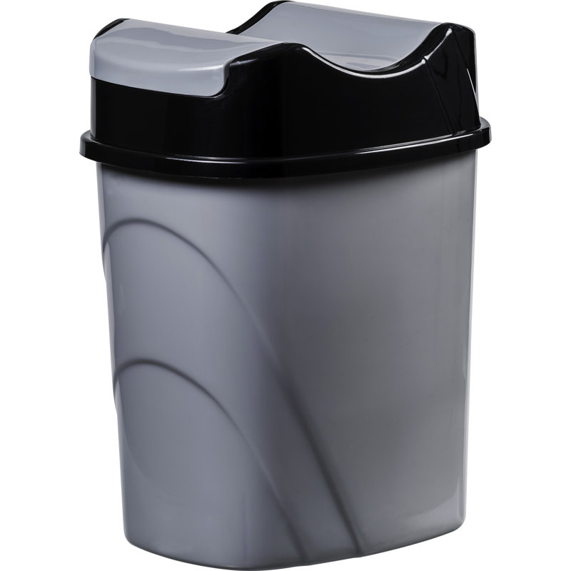 4 Gallon Trash Can With Swing Lid Letter G Decoration